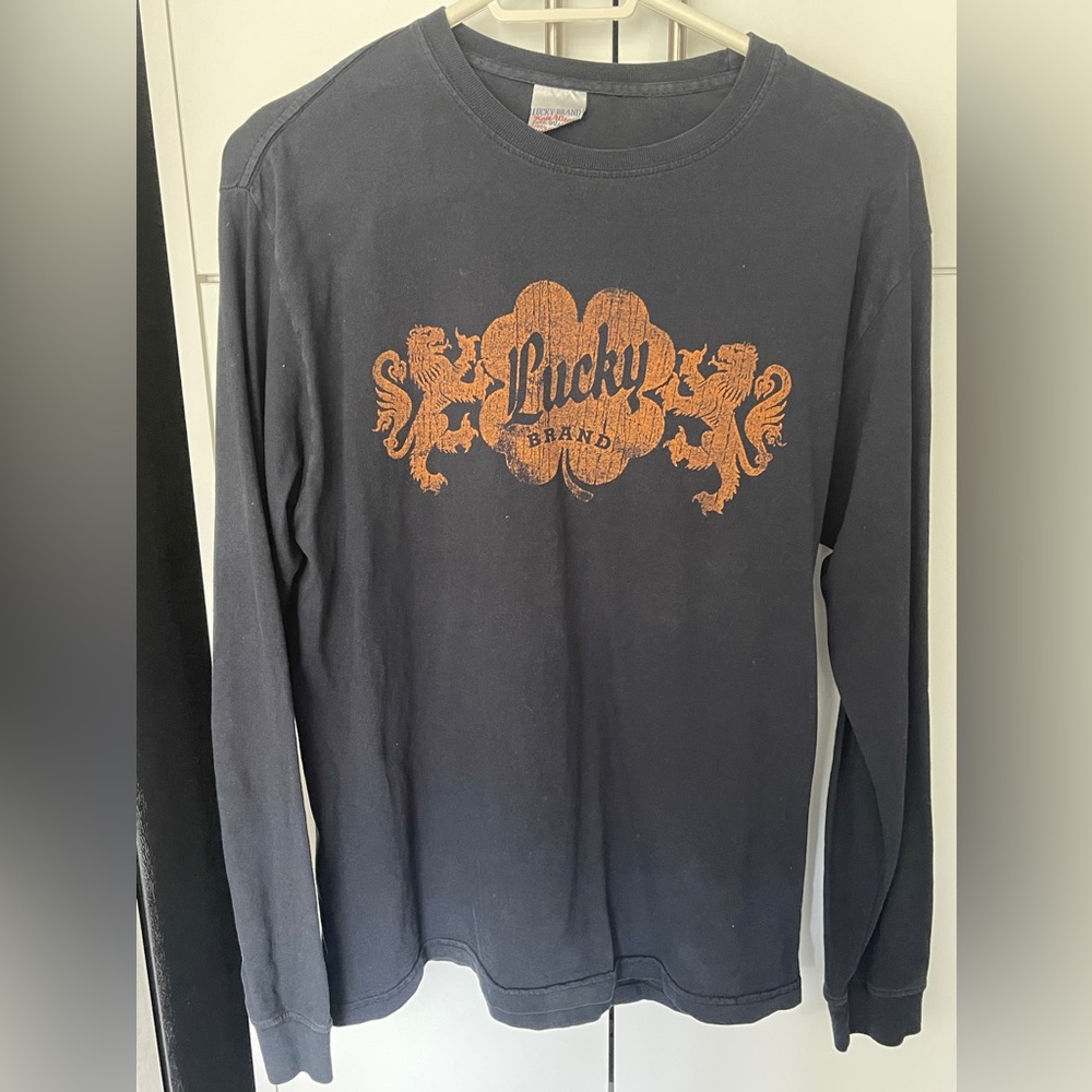 Men’s Lucky Brand Long Sleeve Blue Shirt Size Small S 100% Cotton